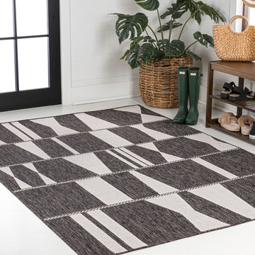 Odette Modern Geometric Abstract Two-tone Indoor/Outdoor Area Rug